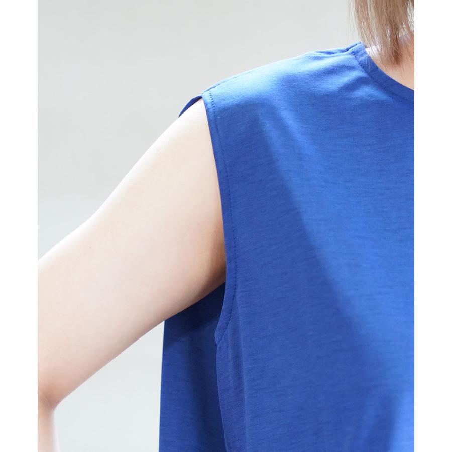 ププラ ショルダータック ノースリーブカットソー PUPULA 144221 国内正規品 2025春夏新作 送料無料 PUPULA（ププラ） ショルダータック ノースリーブカットソー