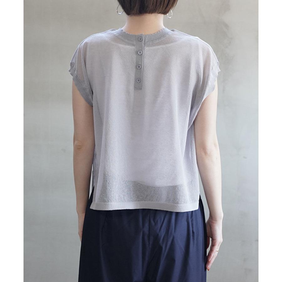 マリアプラス バックボタン シアーニットベスト Maglia Plus