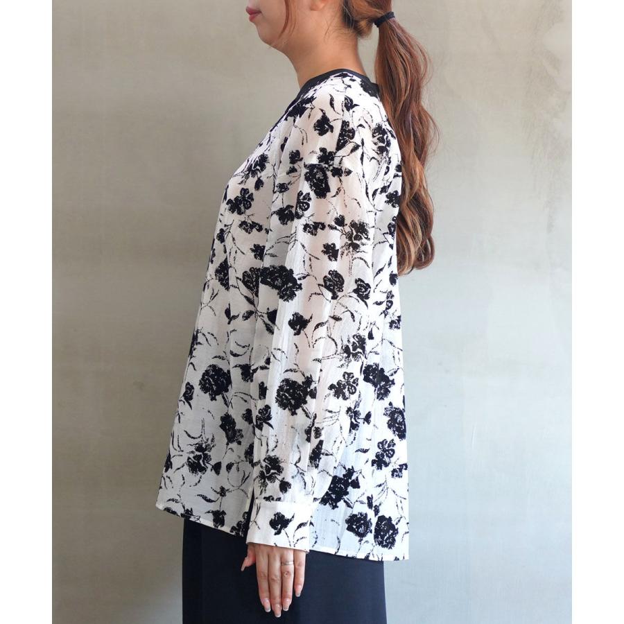 シニヨン 花柄フロッキープリントブラウス CHIGNON レディース 国内 