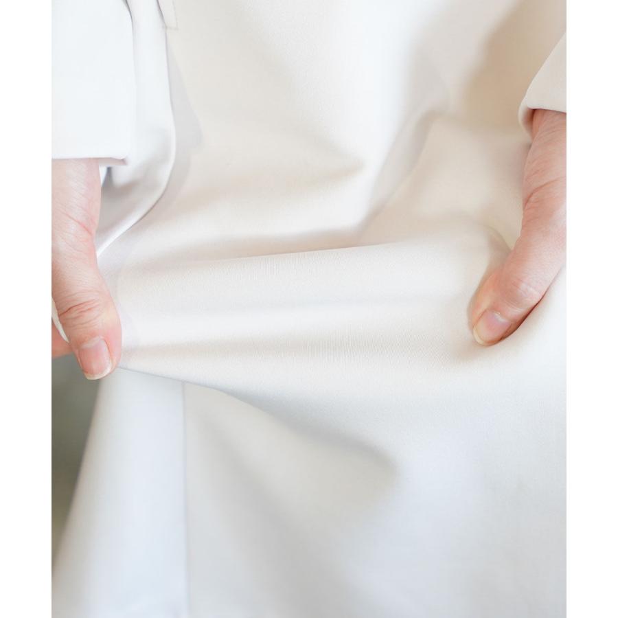 PUPULA（ププラ） アクアダブルニット ノーカラー ロングジャケット