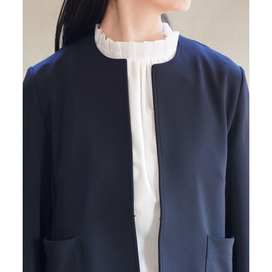 PUPULA（ププラ） アクアダブルニット ポケットジャケット レディース