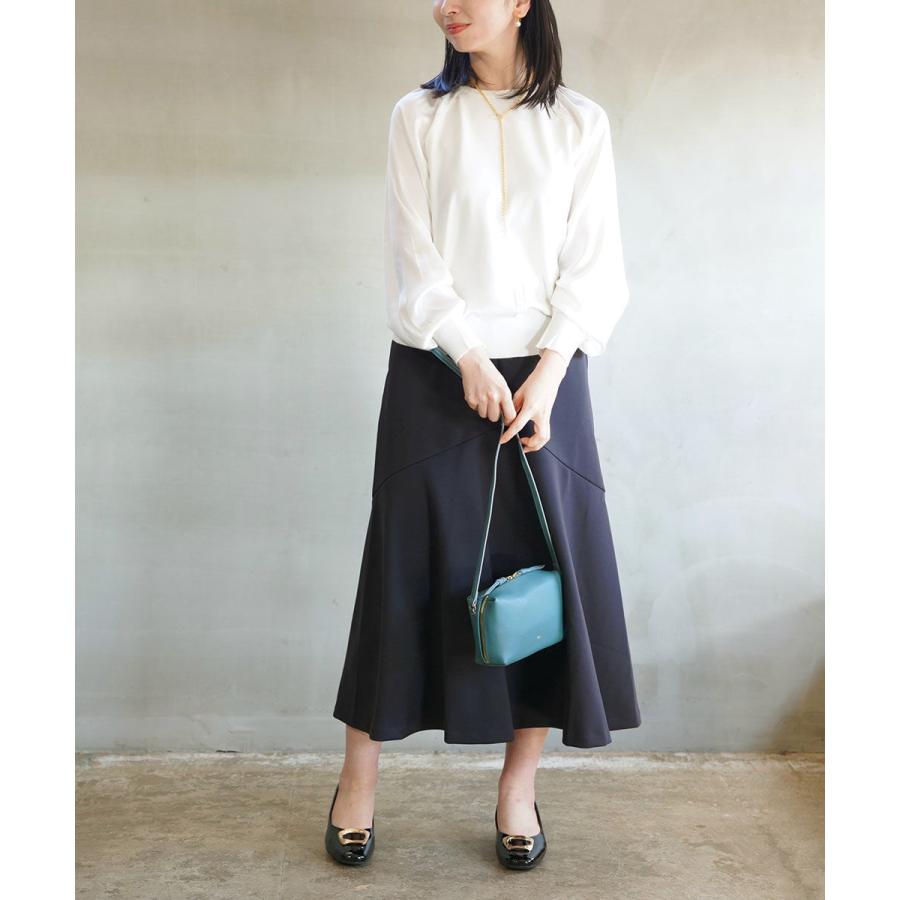 PUPULA（ププラ） アクアダブルニット 切り替え フレアスカート