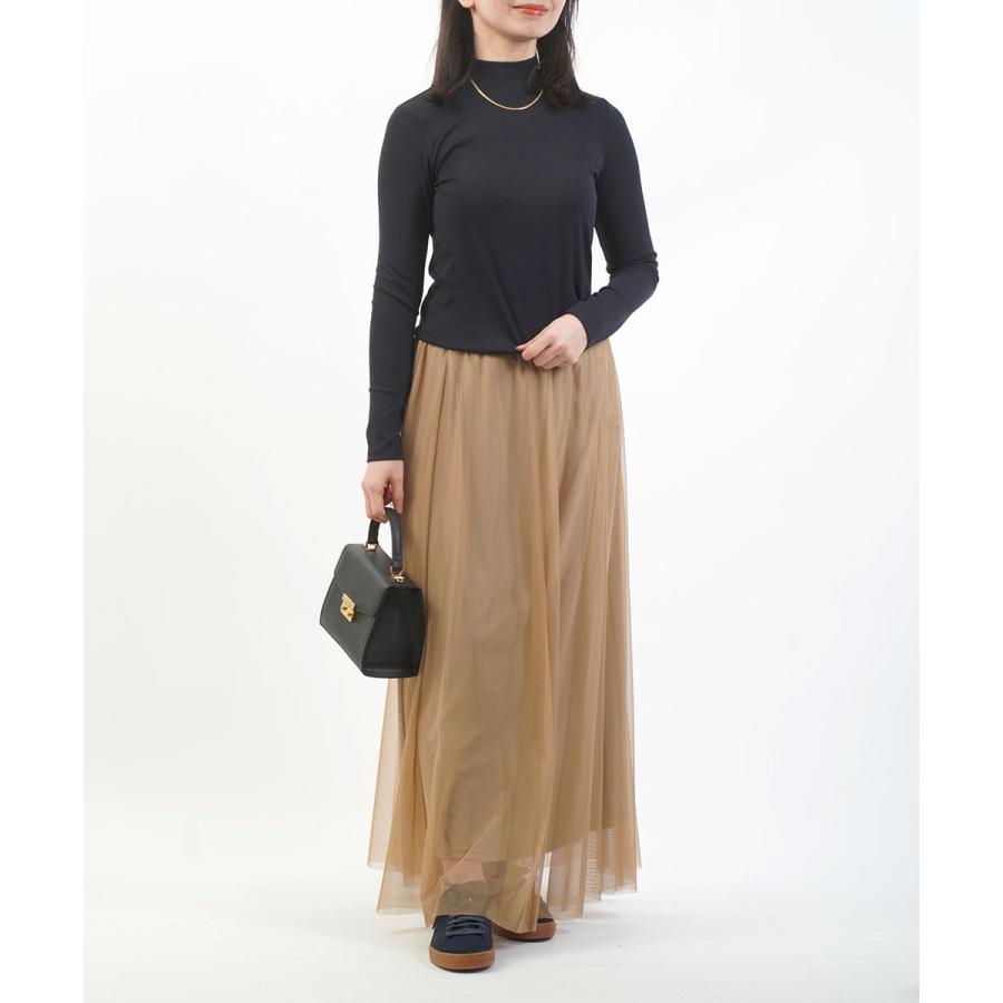 ププラ デジタルリブ ハイネック 長袖カットソー PUPULA 157028 国内正規品 2025春夏新作 送料無料 PUPULA（ププラ） デジタルリブ ハイネック 長袖カットソー レディース