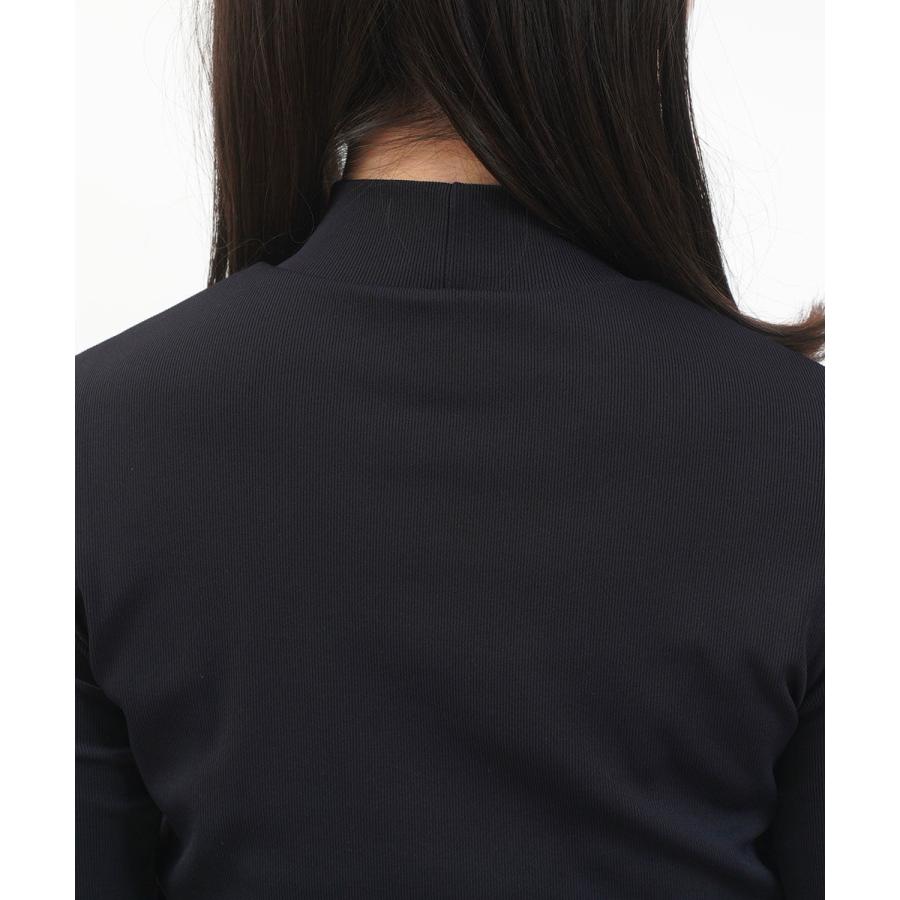 PUPULA（ププラ） デジタルリブ ハイネック 長袖カットソー レディース