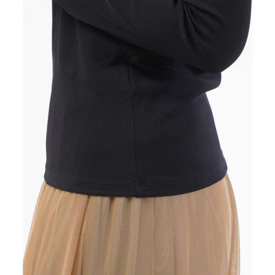 PUPULA（ププラ） デジタルリブ ハイネック 長袖カットソー レディース