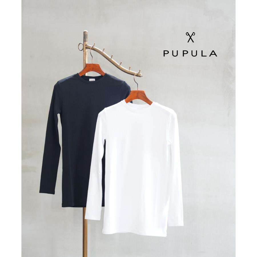 ププラ デジタルリブ クルーネック 長袖カットソー PUPULA レディース 国内正規品 | PUPULA