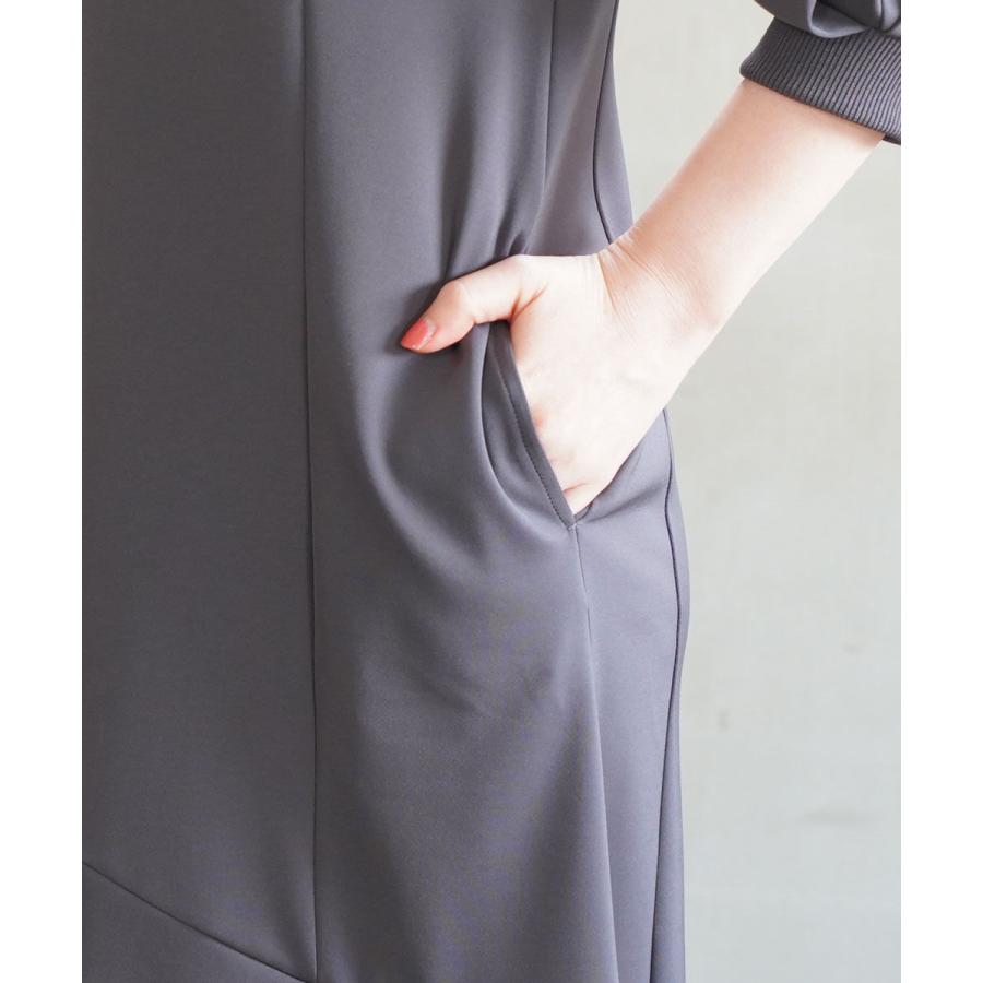 PUPULA（ププラ） ダブルジャージィ ネオ タックスリーブ ワンピース