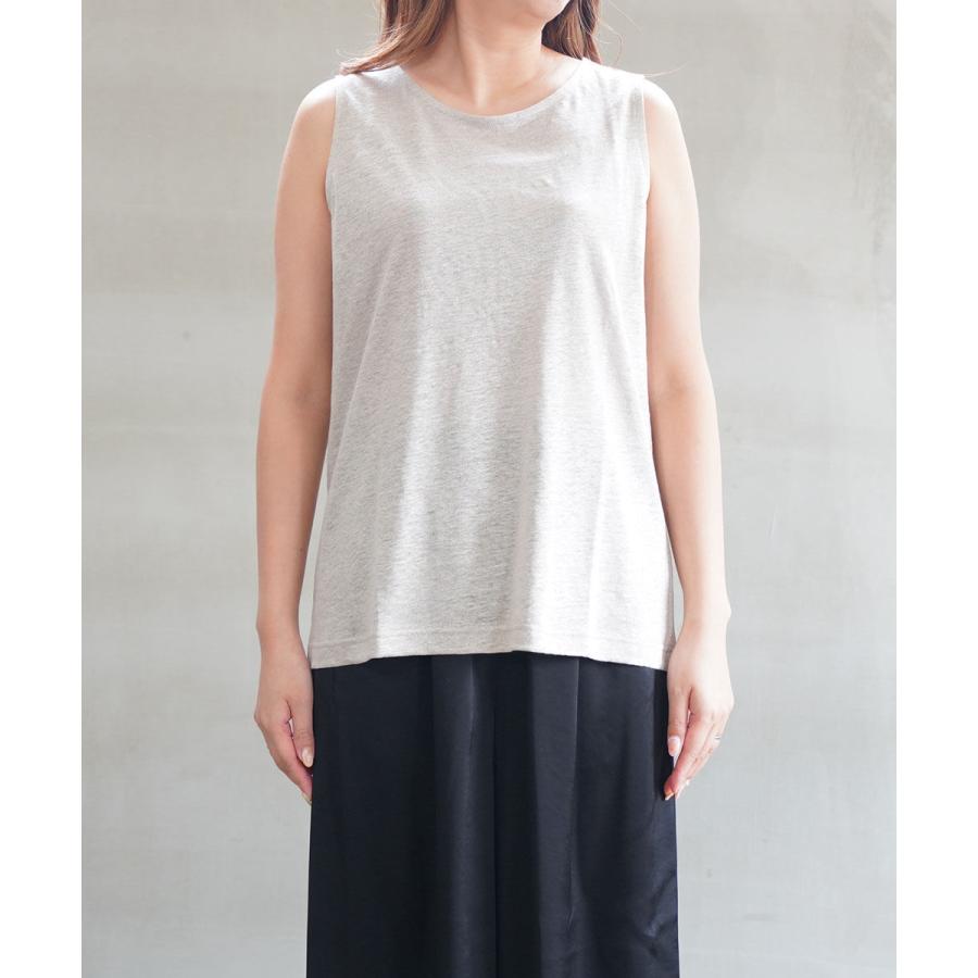 PUPULA（ププラ） プレミアムリネン タンクトップ ノースリーブ