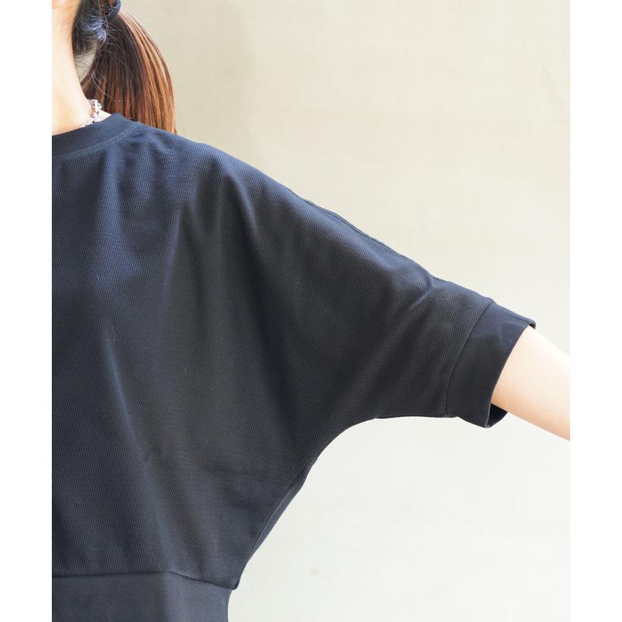 PUPULA（ププラ） ハニカムワッフル ドルマンプルオーバー レディース