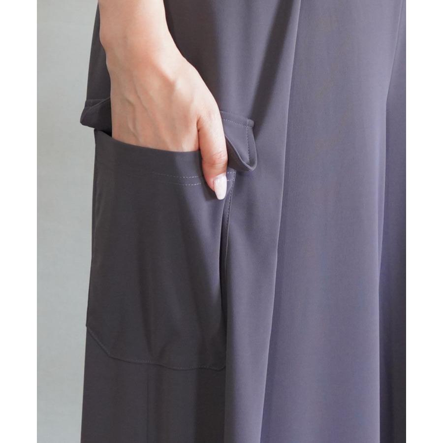 PUPULA（ププラ） ヤギポリスムース ポケット付き ワイドパンツ