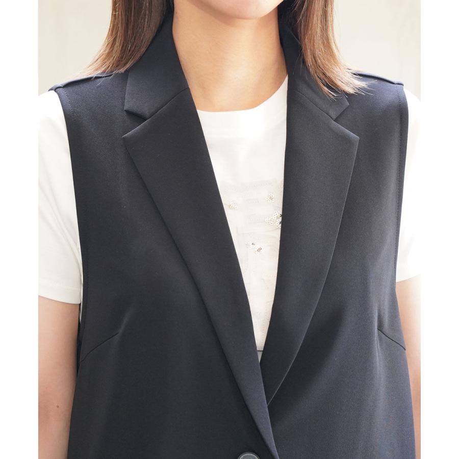 ププラ ドライジャージィ シングルボタン テーラードベスト PUPULA 157223 国内正規品 2025秋冬新作 送料無料 PUPULA（ププラ） ドライジャージィ シングルボタン テーラードベスト