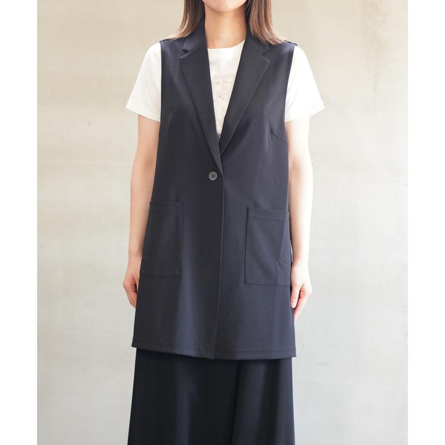 PUPULA（ププラ） ドライジャージィ シングルボタン テーラードベスト
