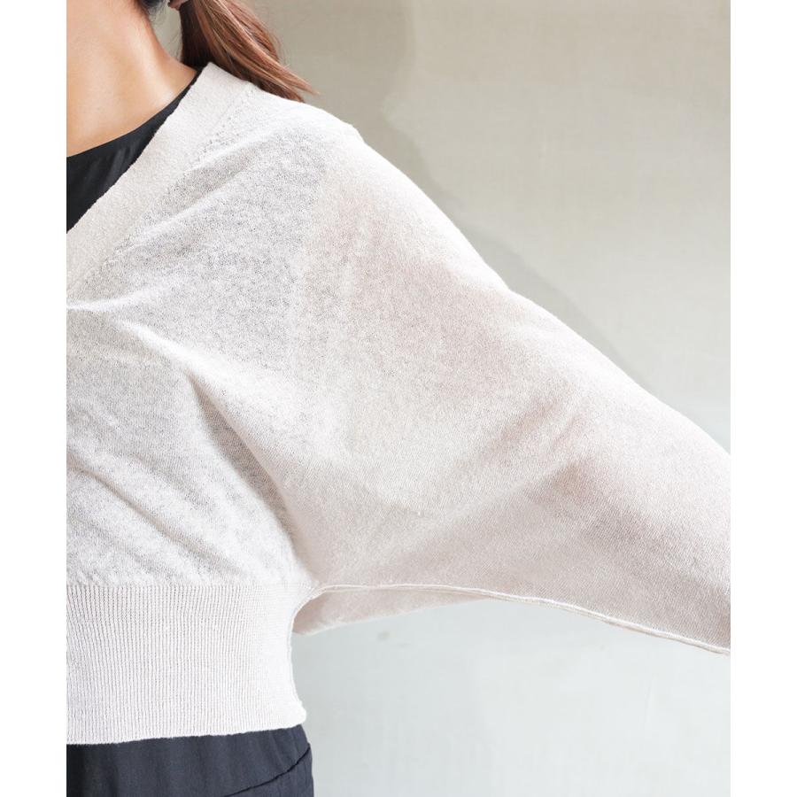 PUPULA（ププラ） リネンニットジャージィ カラーステッチ ドルマン