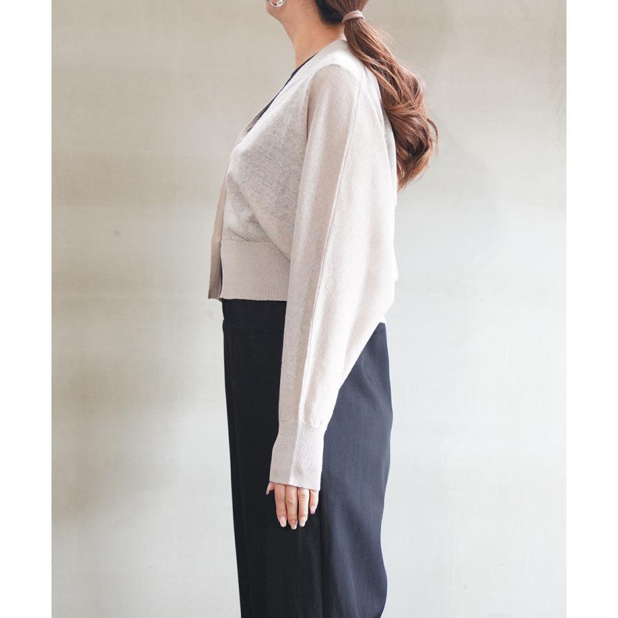 ププラ リネンニットジャージィ カラーステッチ ドルマンカーディガン PUPULA 157310 国内正規品 2025春夏新作 送料無料 PUPULA（ププラ） リネンニットジャージィ カラーステッチ ドルマン