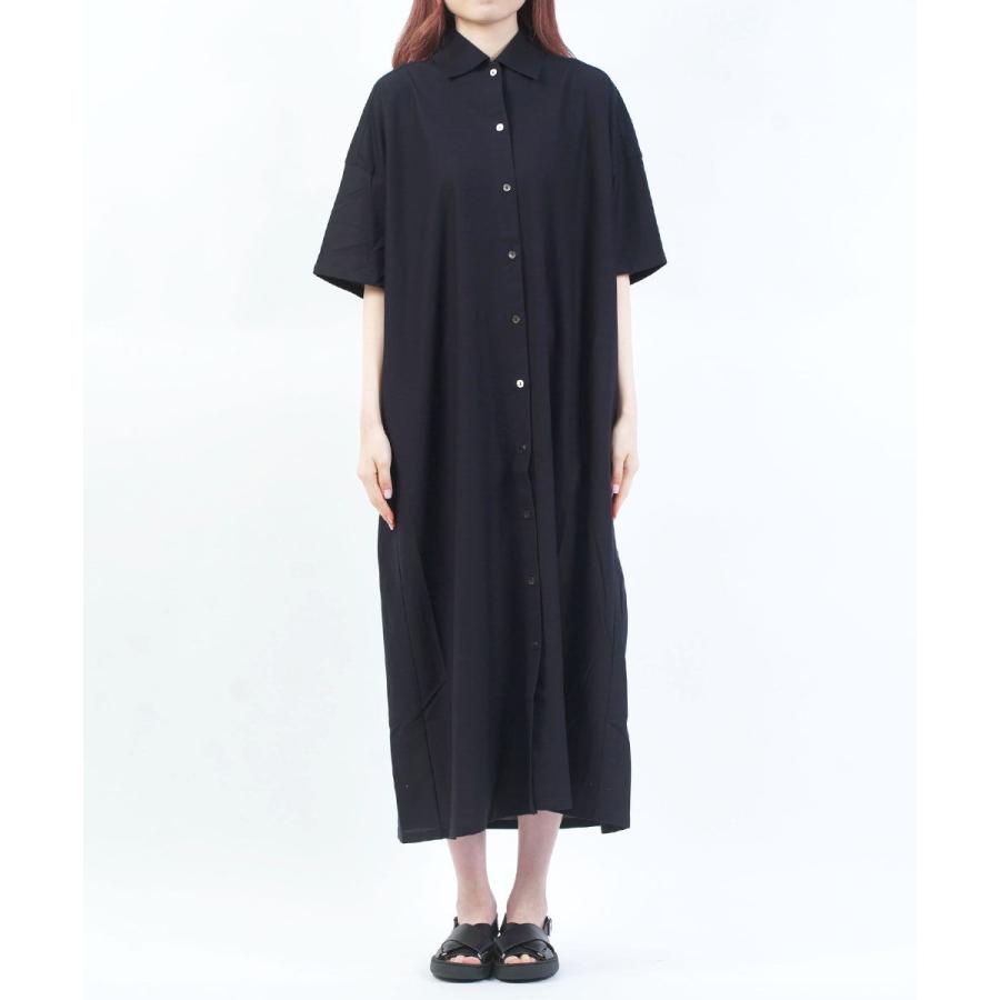 PUPULA（ププラ） コットンレーヨンツイル 半袖 シャツワンピース