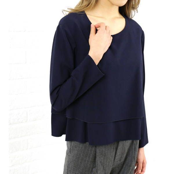 選ぶなら Dress apt.(ドレスアプト) ポリエステル レーヨン裾レイヤード プルオーバーブラウス・16249-1991402・レディース, 曲げわっぱと漆器 みよし漆器本舗 ec96b668