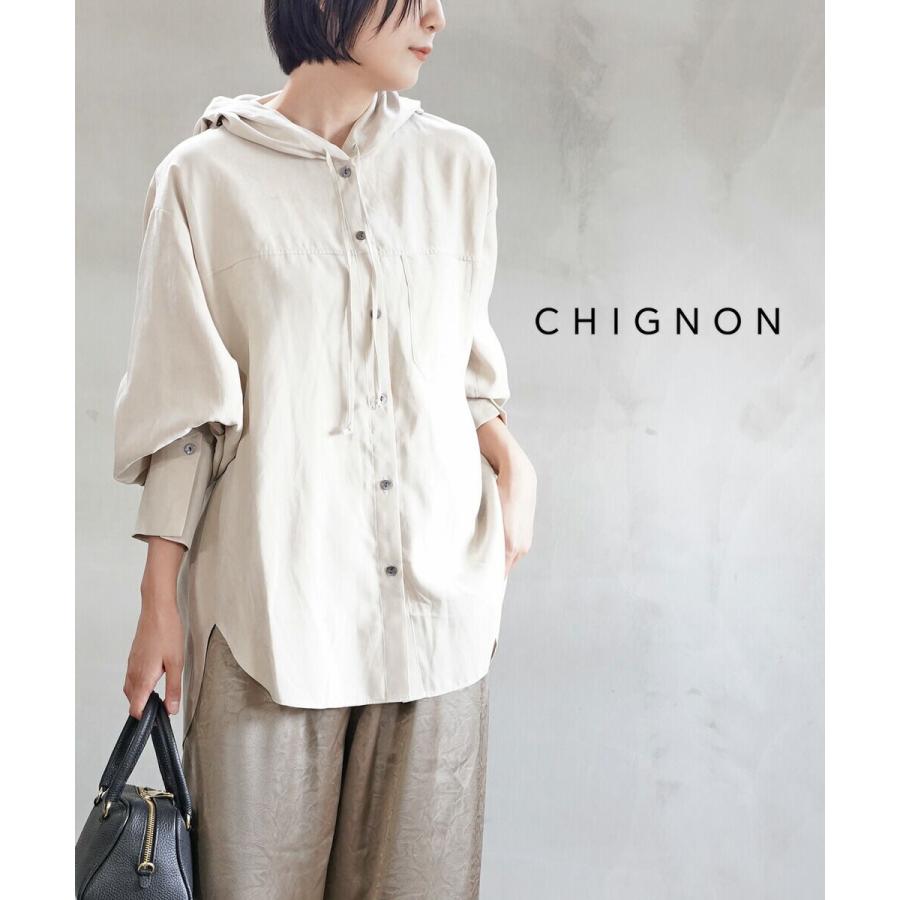 シニヨン フェイクスエード フーディシャツ CHIGNON レディース 国内 