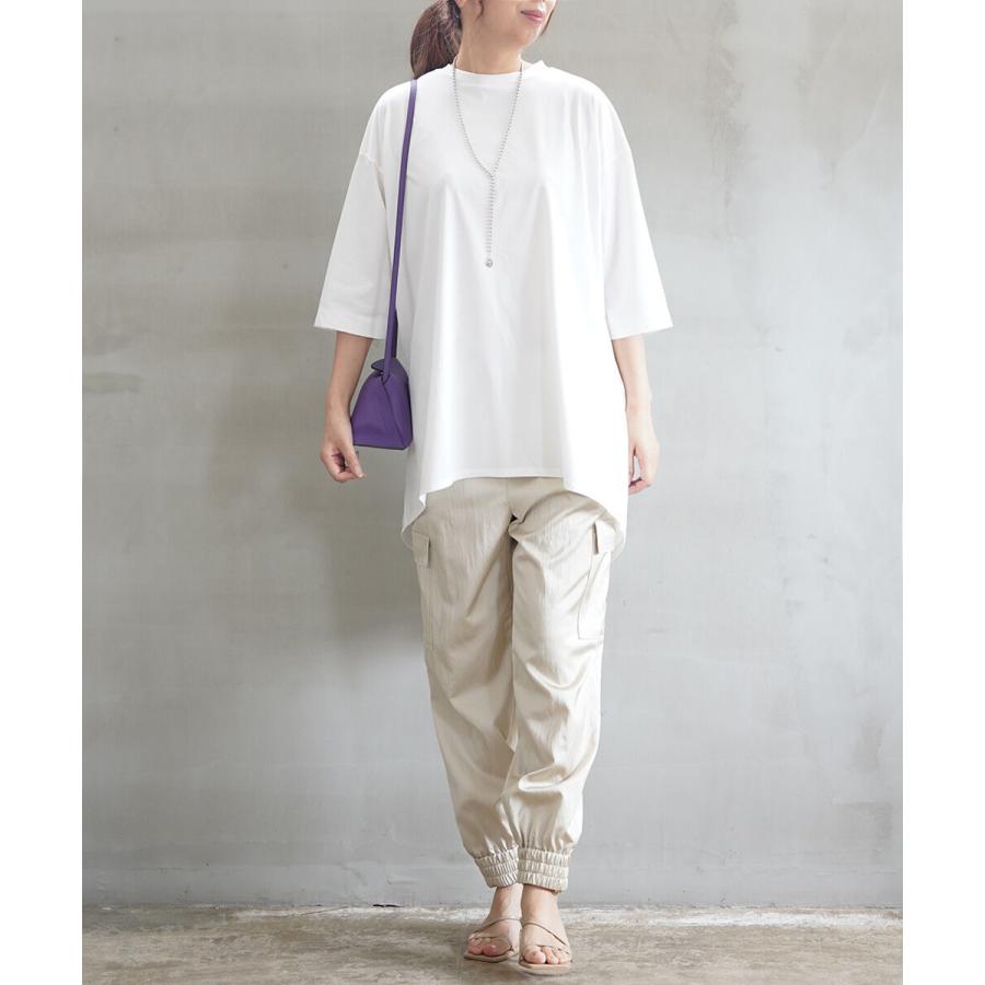 ミズイロインド モックネック フレア チュニックTシャツ mizuiro ind 