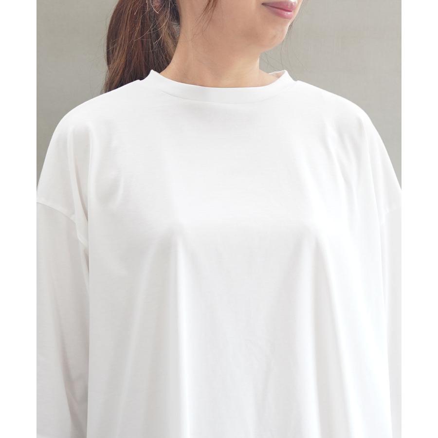 ミズイロインド モックネック フレア チュニックTシャツ mizuiro ind 