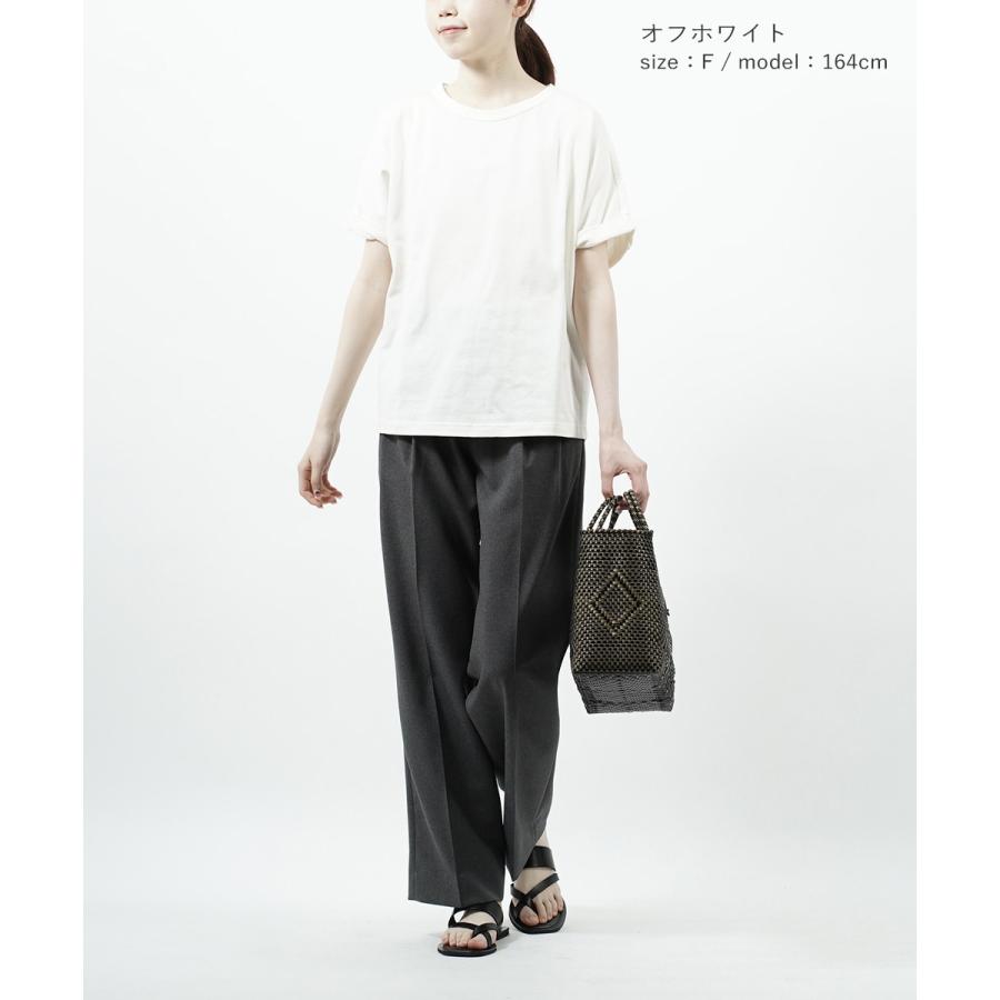 mizuiroind（ミズイロインド） ロールアップスリーブ ドルマンTシャツ