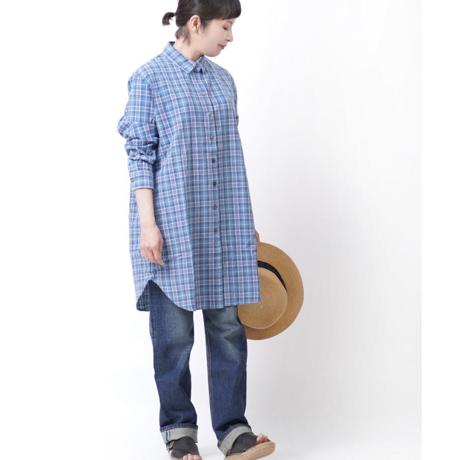 ミディウミ ロングシャツ チェックシャツ チュニック Midi-Umi