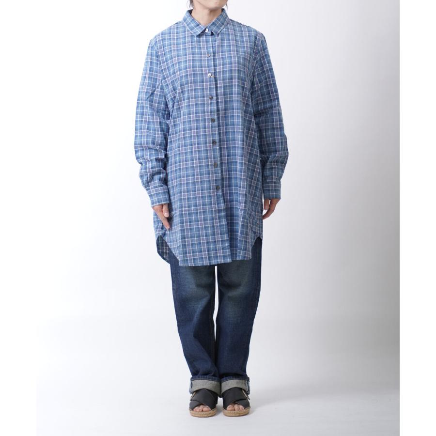 ミディウミ ロングシャツ チェックシャツ チュニック Midi-Umi