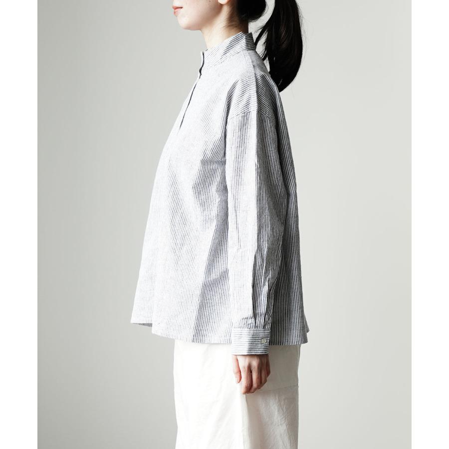 HEAVENLY ヘブンリー コットンリネン ストライプ ハイネック