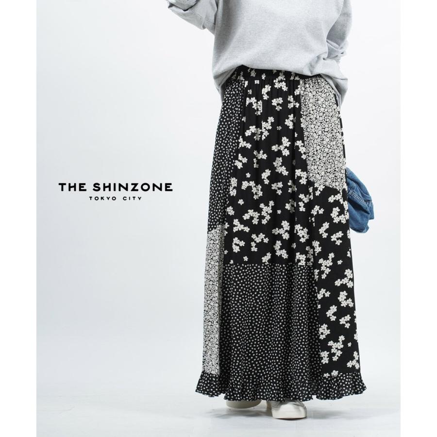 THE SHINZONE 花柄ロングスカート ザ シンゾーン ロングスカート 花柄スカート PATCHED SKIRT THE