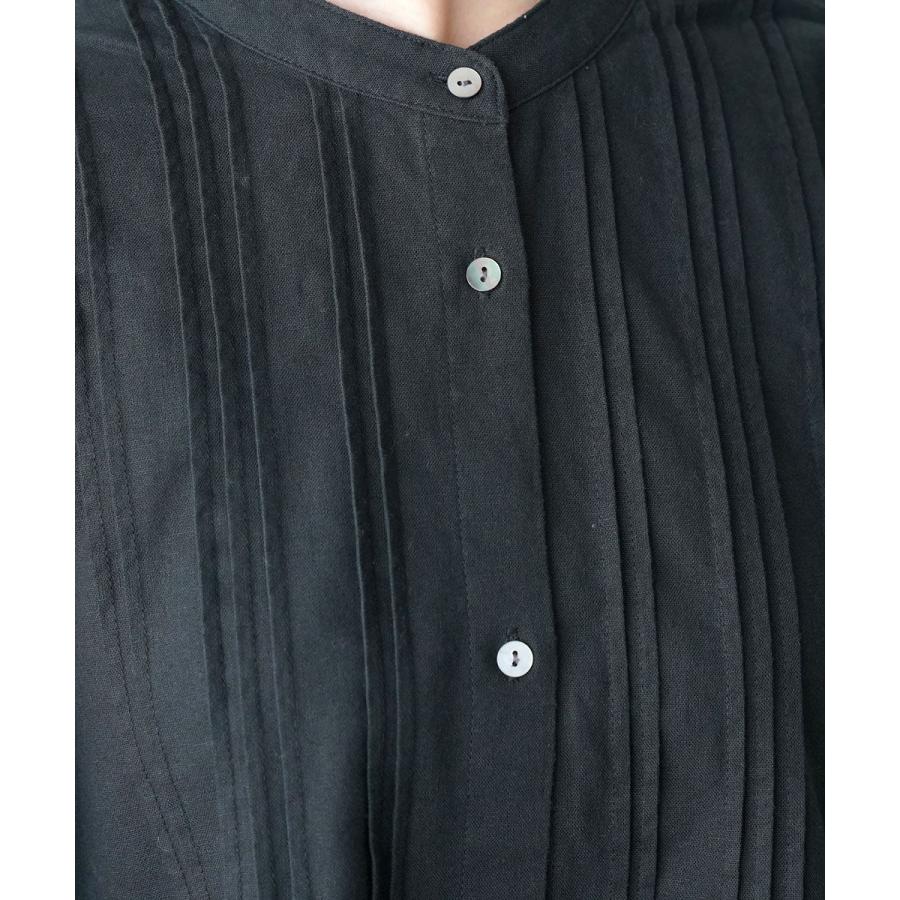 ヘブンリー コットンリネン ピンタック オープンワンピース