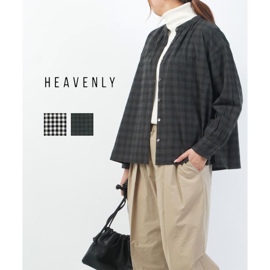 ヘブンリー コットンウールバンドカラーブラウス HEAVENLY レディース 