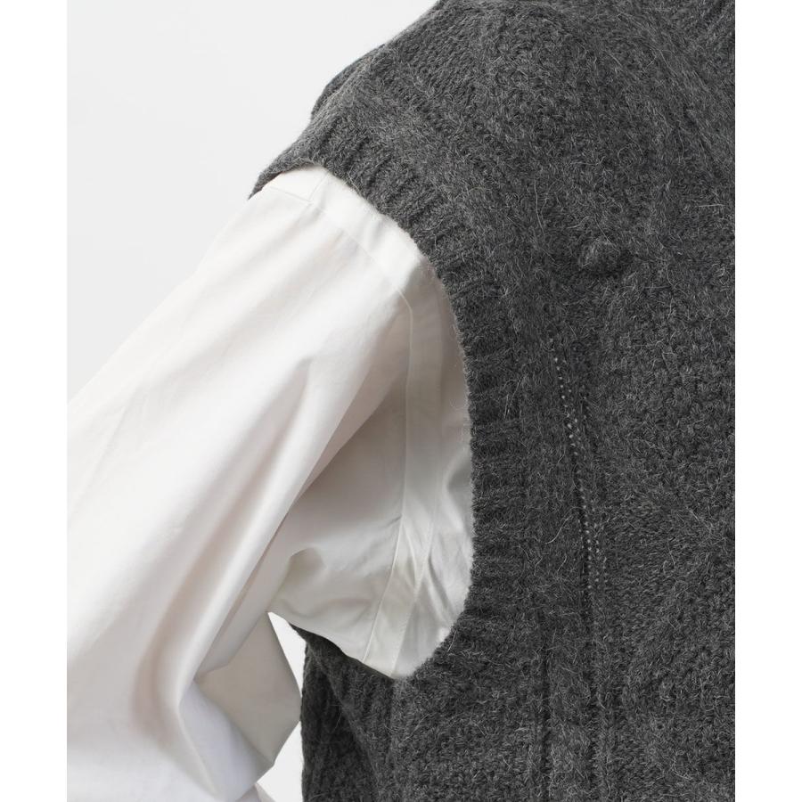 ヘブンリー アルパカミックスニットアランベスト HEAVENLY レディース