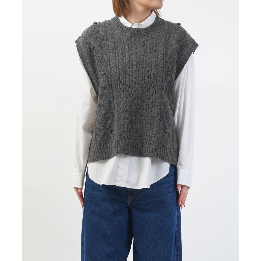 ヘブンリー アルパカミックスニットアランベスト HEAVENLY レディース