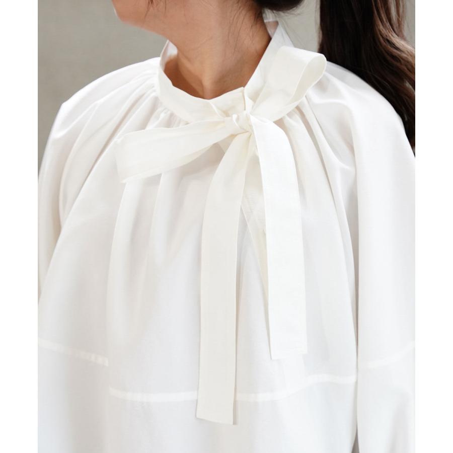 24SS シンゾーン GATHER TIE BLOUSE ネイビー サイズ36 THE SHINZONE（ザ シンゾーン） ザ シンゾーン ギャザー タイブラウス