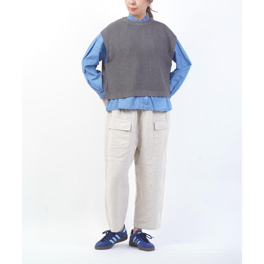 ヘブンリー 4.5oz コットンリネンデニム2WAYフリルシャツ HEAVENLY