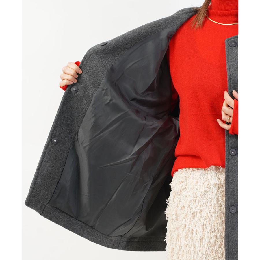 ヘブンリー ウールミックス ノーカラーショートコート HEAVENLY 2025