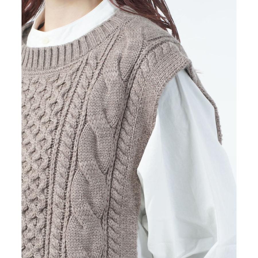 ヘブンリー ウールミックスニットアランベスト HEAVENLY 2025秋冬新作