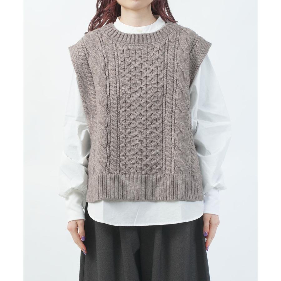 ヘブンリー ウールミックスニットアランベスト HEAVENLY 2025秋冬新作