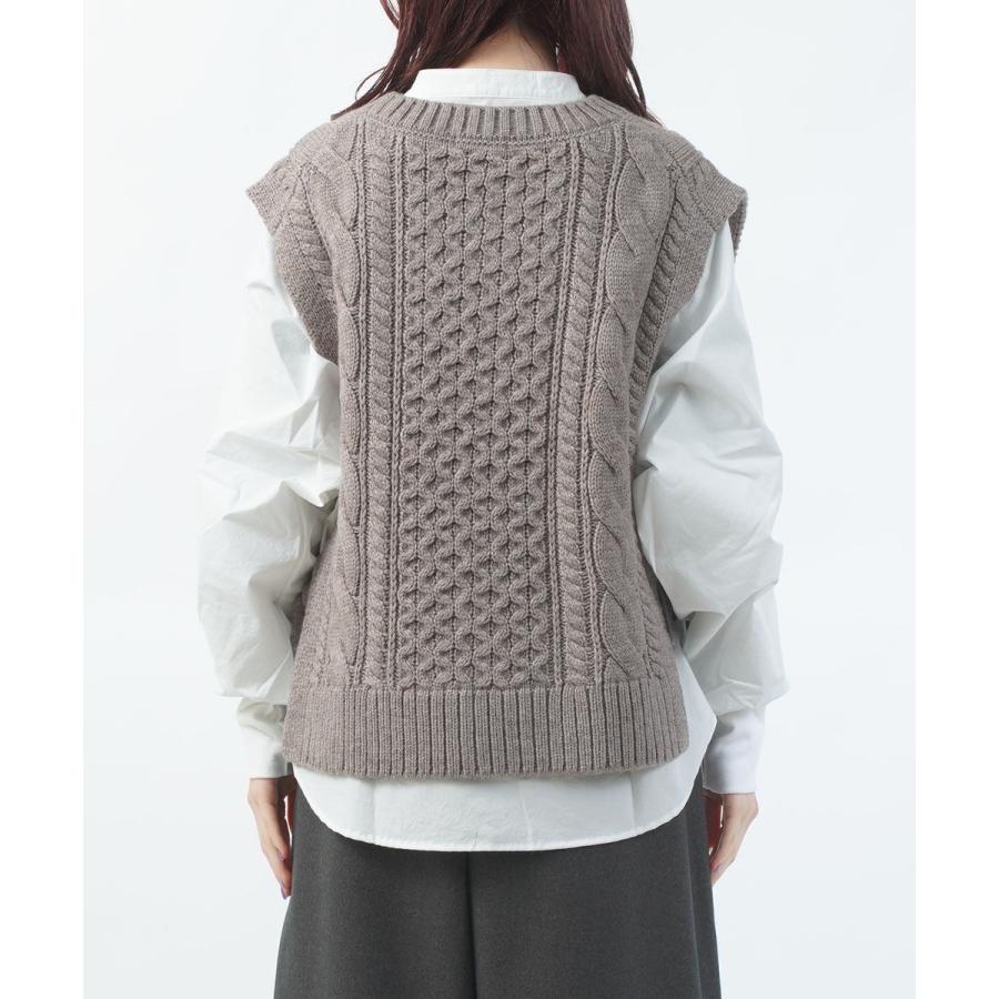 ヘブンリー ウールミックスニットアランベスト HEAVENLY 2025秋冬新作