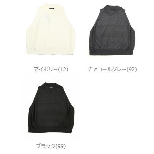 mizuiroind（ミズイロインド） ニットベスト アシンメトリーカラー