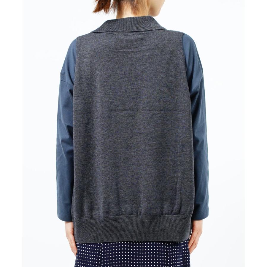 mizuiroind（ミズイロインド） ニットベスト アシンメトリーカラー