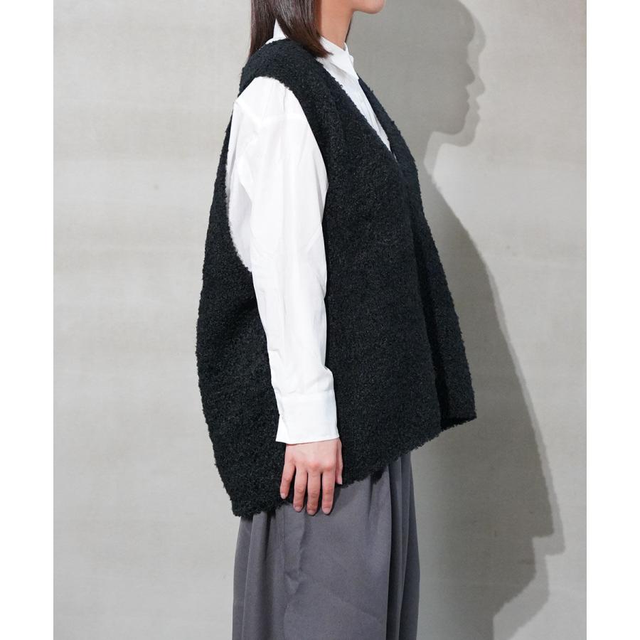 ミズイロインド ヘアリーVネックベスト mizuiro ind 2025秋冬新作