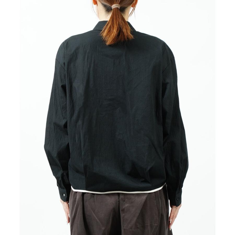 mizuiroind（ミズイロインド） シャツ バイカラー ヘムラウンド カラー