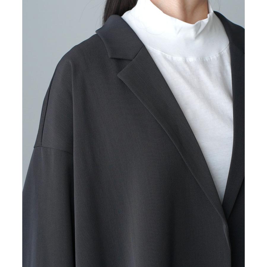 未使用 ミズイロインド　テーラード シャツ ジャケット チャコールグレー フリー ミズイロインド テーラードシャツジャケット mizuiro ind レディース