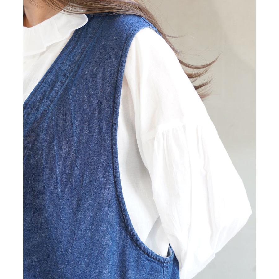 ミズイロインド デニムベスト mizuiro ind 2025秋冬新作 レディース