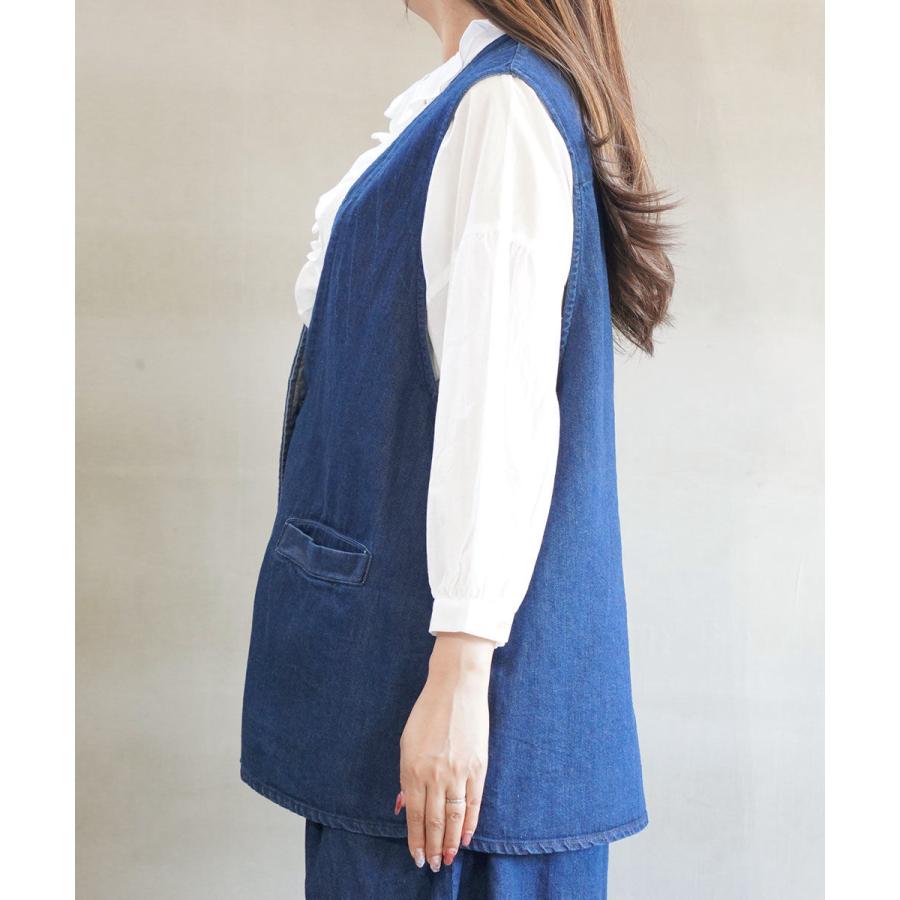 ミズイロインド デニムベスト mizuiro ind 2025秋冬新作 レディース