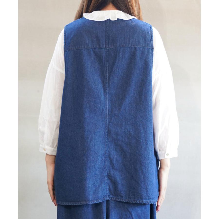 ミズイロインド デニムベスト mizuiro ind 2025秋冬新作 レディース