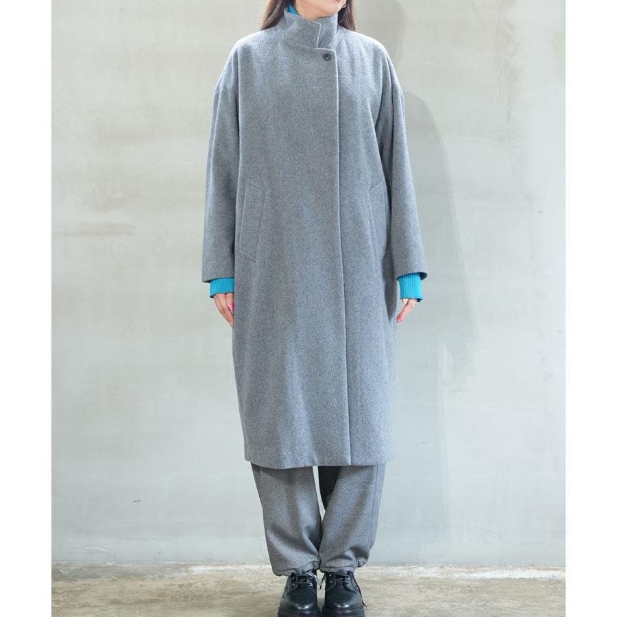 ほぼ未使用級♡ミズイロインド ウールブレンド スタンドカラー コート mizuiro ind（ミズイロインド） ウールブレンド スタンドカラー コート