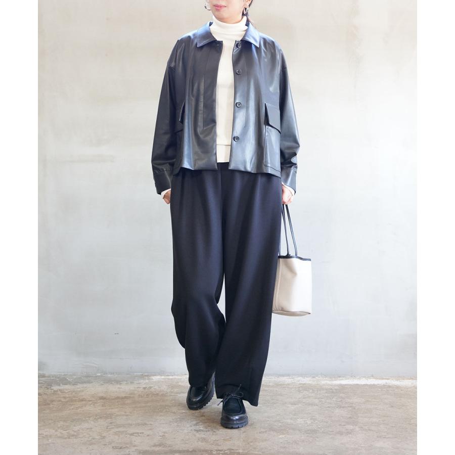 ミズイロインド シンセティックレザー シャツジャケット mizuiro ind