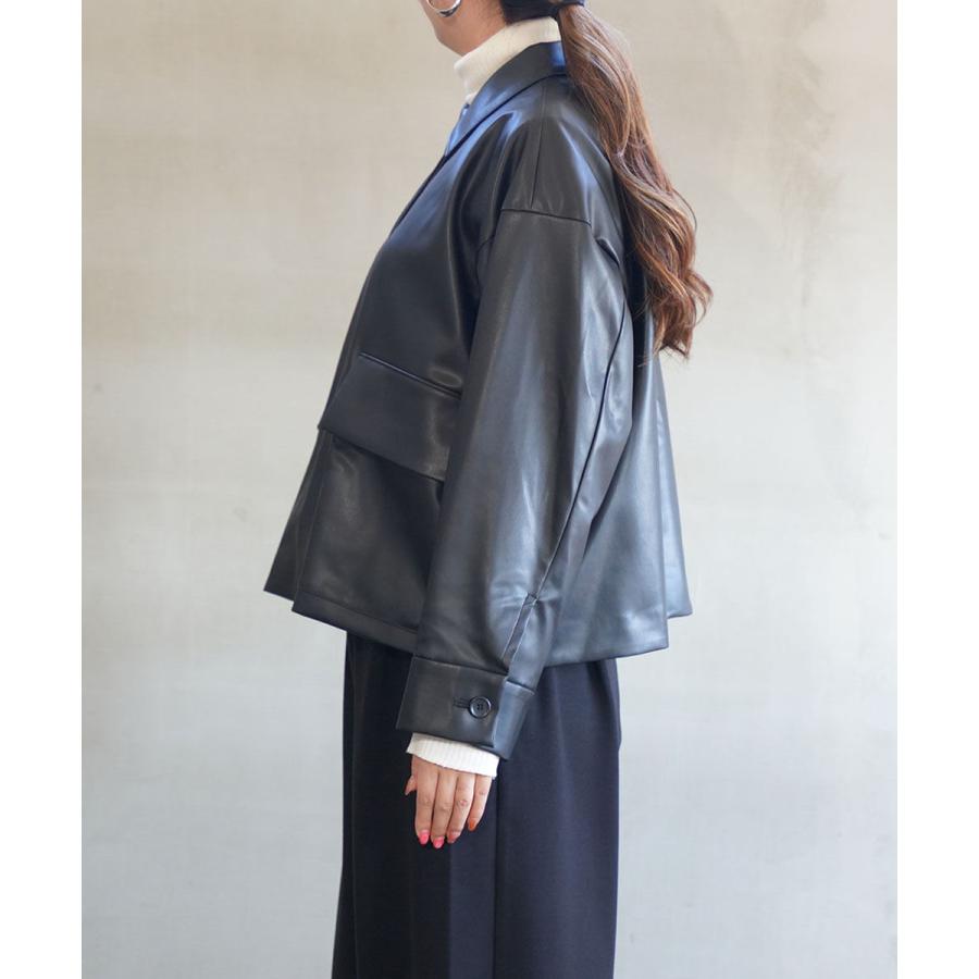 ミズイロインド シンセティックレザー シャツジャケット mizuiro ind