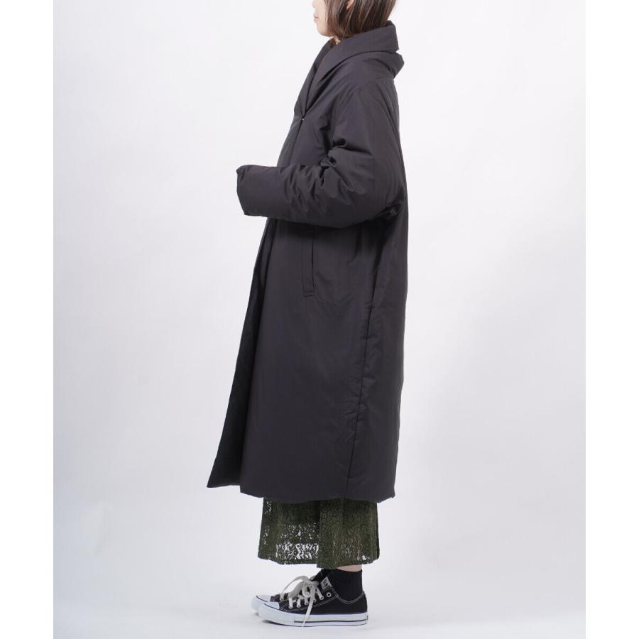 ミズイロインド ロングダウンコート drape down coat ドレープダウン